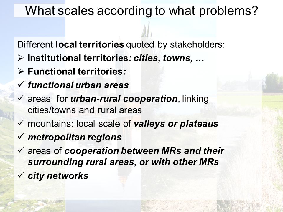 What scales according to what problems.