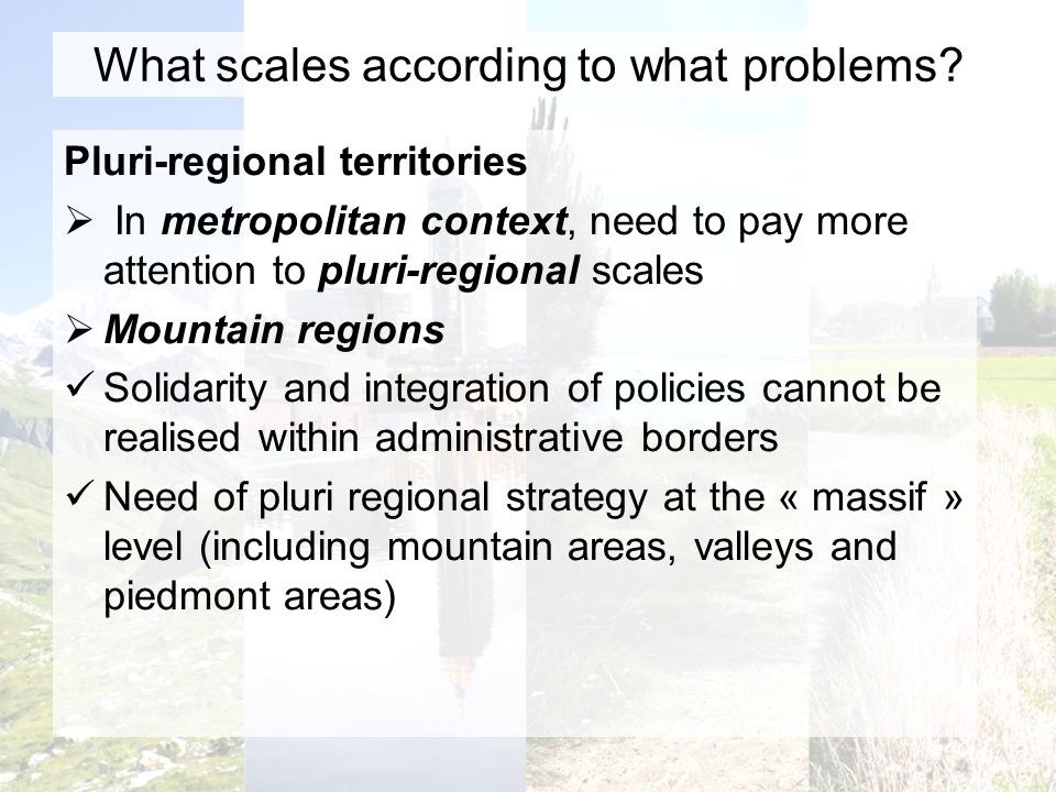 What scales according to what problems.