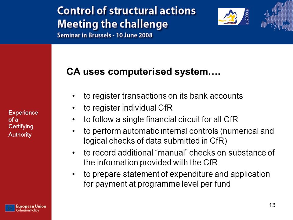 13 CA uses computerised system….