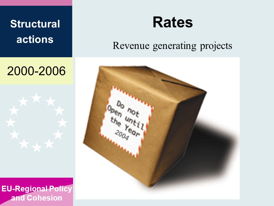 EU-Regional Policy and Cohesion Structural actions Rates Revenue generating projects 2004