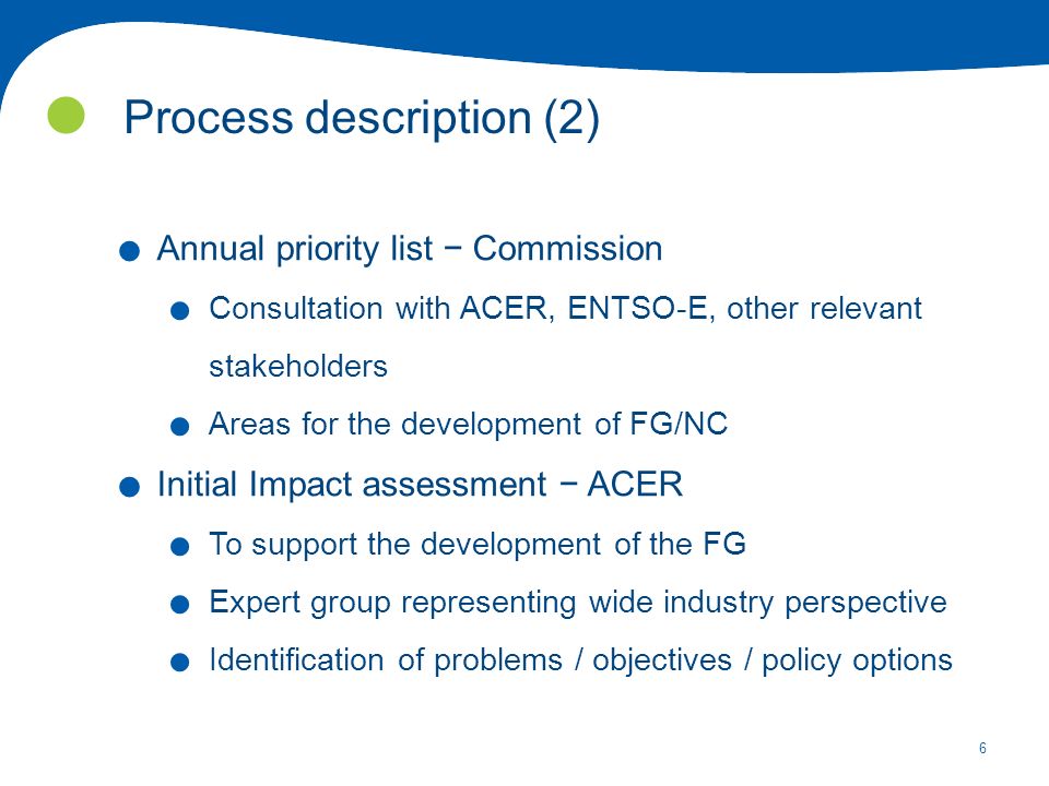 6 Process description (2). Annual priority list Commission.