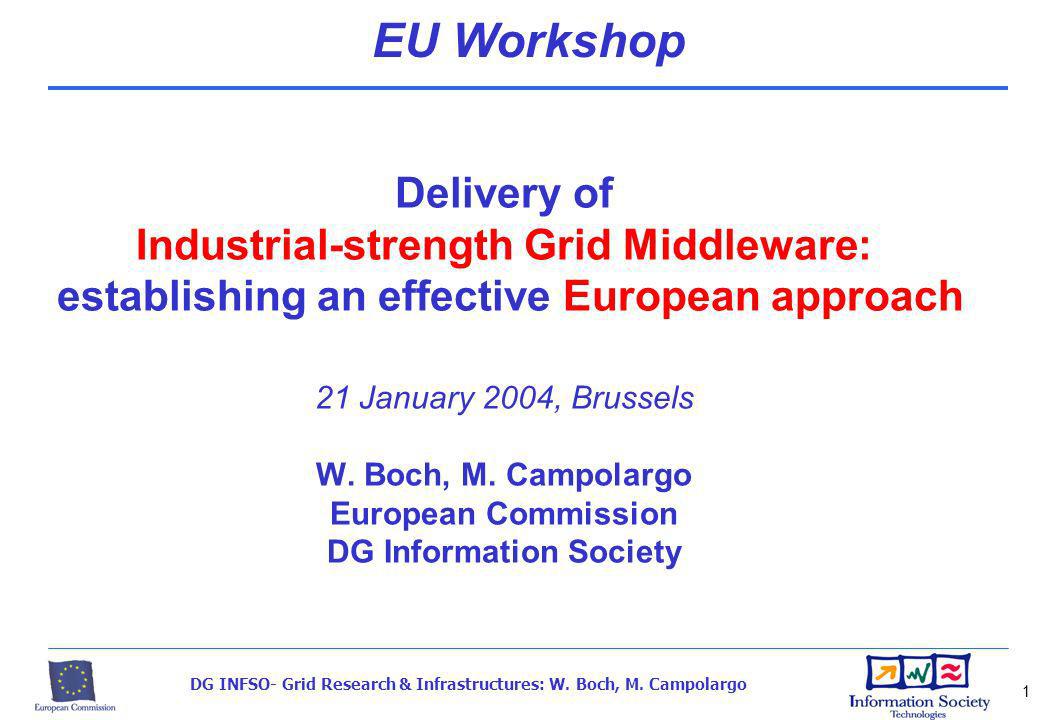 DG INFSO- Grid Research & Infrastructures: W. Boch, M.