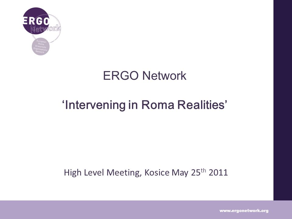 ERGO Network Intervening in Roma Realities High Level Meeting, Kosice May 25 th