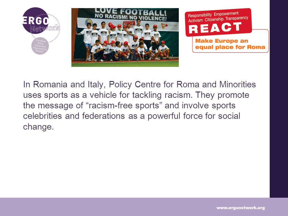 In Romania and Italy, Policy Centre for Roma and Minorities uses sports as a vehicle for tackling racism.