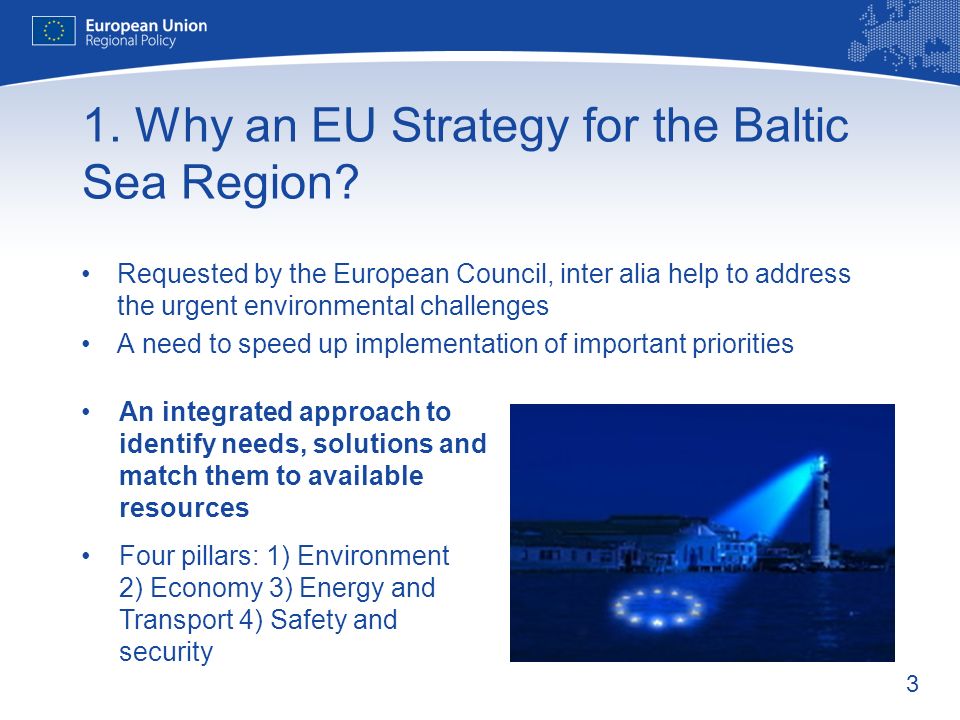3 1. Why an EU Strategy for the Baltic Sea Region.