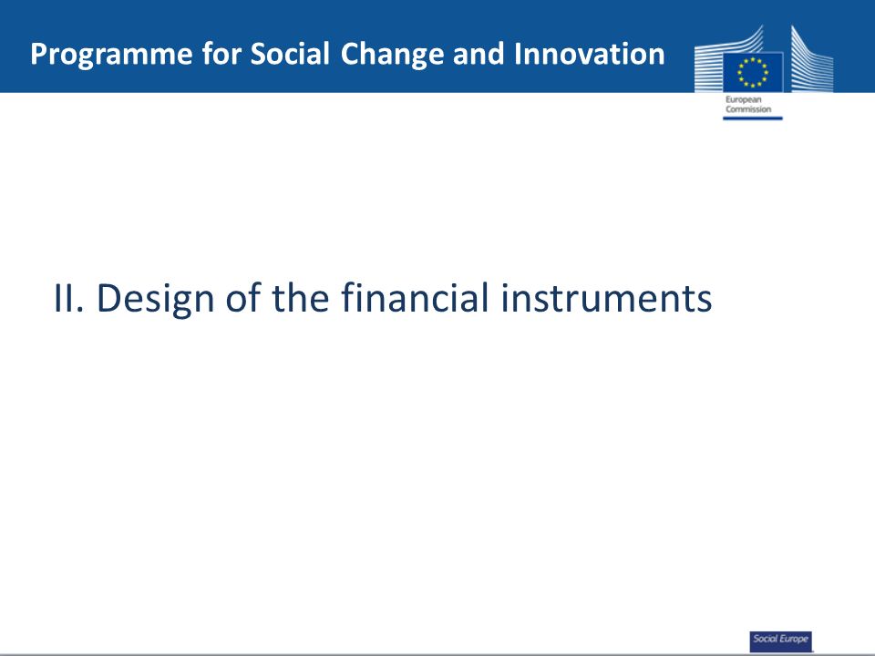 II. Design of the financial instruments Programme for Social Change and Innovation