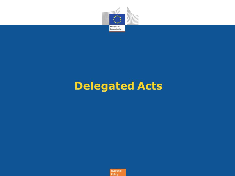 Regional Policy Delegated Acts