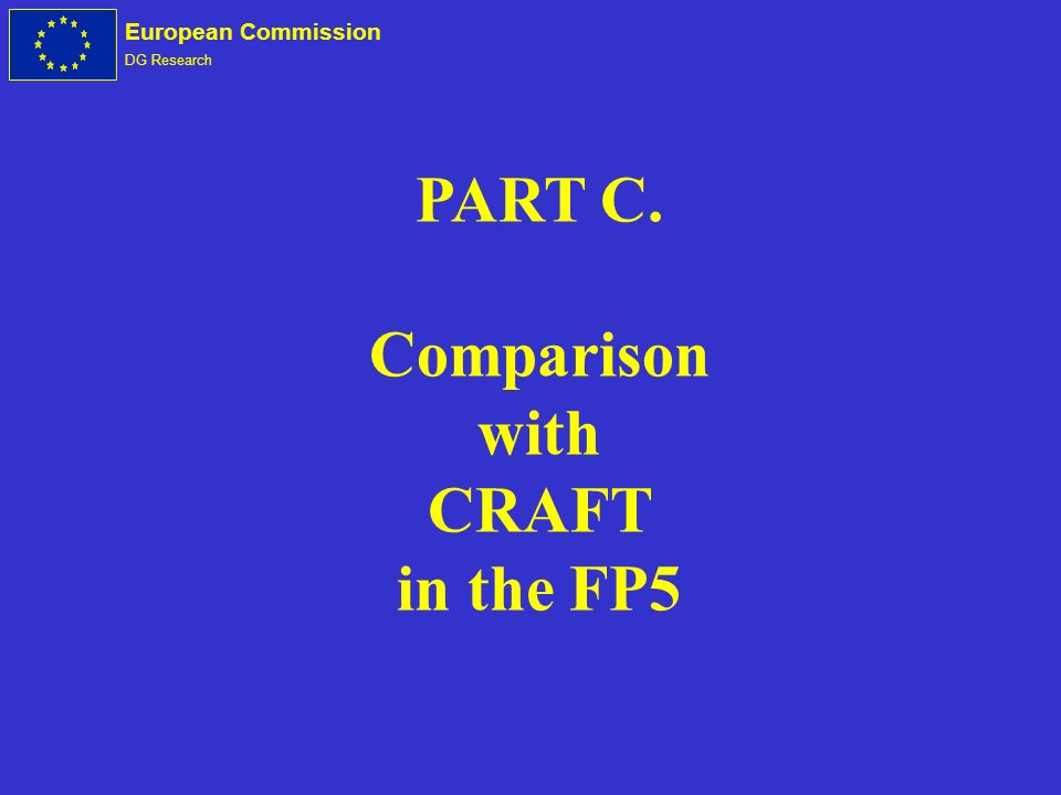 European Commission DG Research PART C. Comparison with CRAFT in the FP5