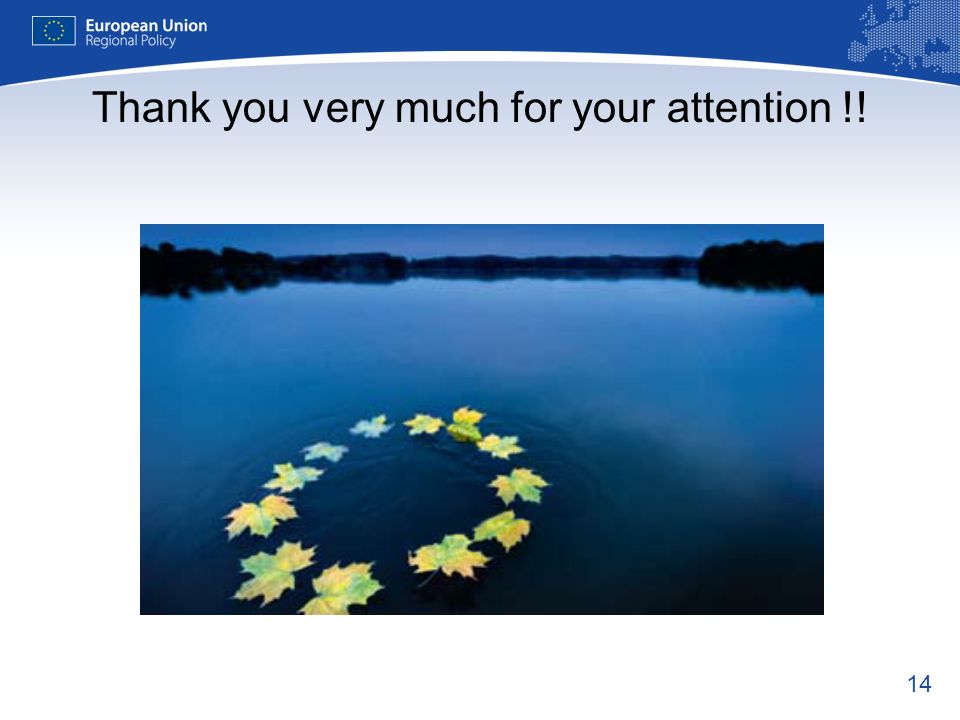 14 Thank you very much for your attention !!