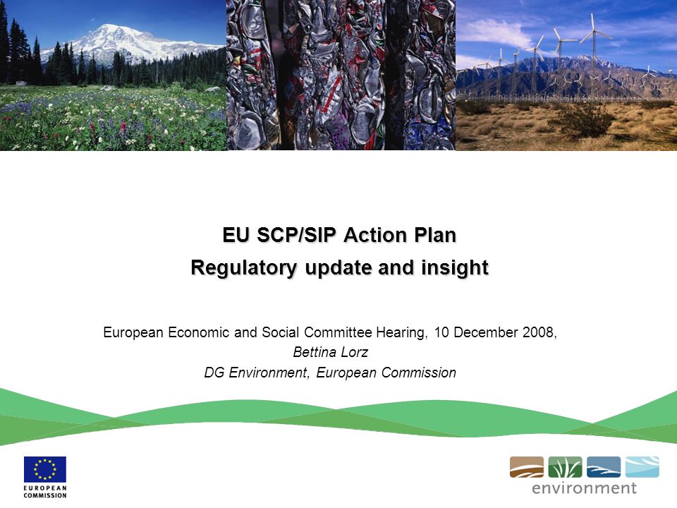 EU SCP/SIP Action Plan Regulatory update and insight European Economic and Social Committee Hearing, 10 December 2008, Bettina Lorz DG Environment, European Commission
