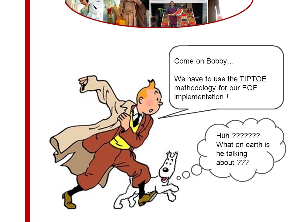 Come on Bobby… We have to use the TIPTOE methodology for our EQF implementation .