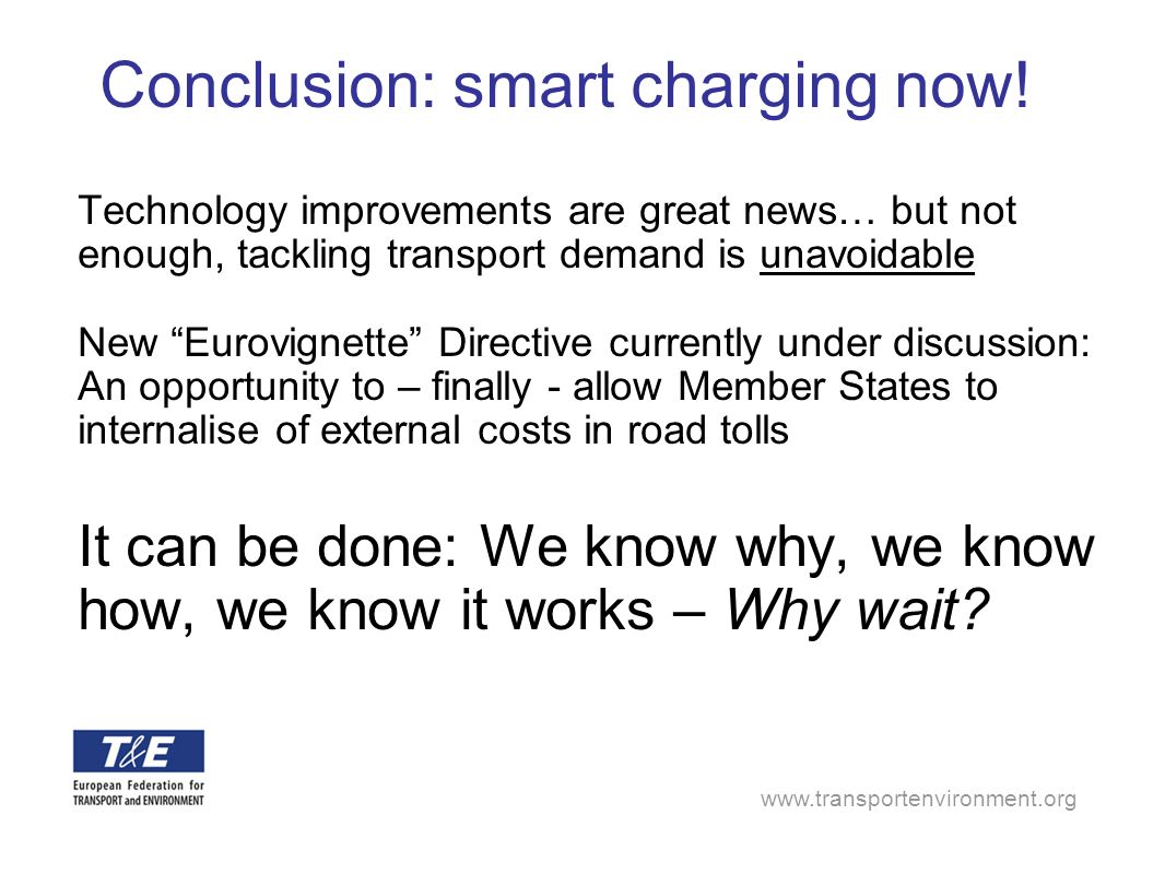 Conclusion: smart charging now.