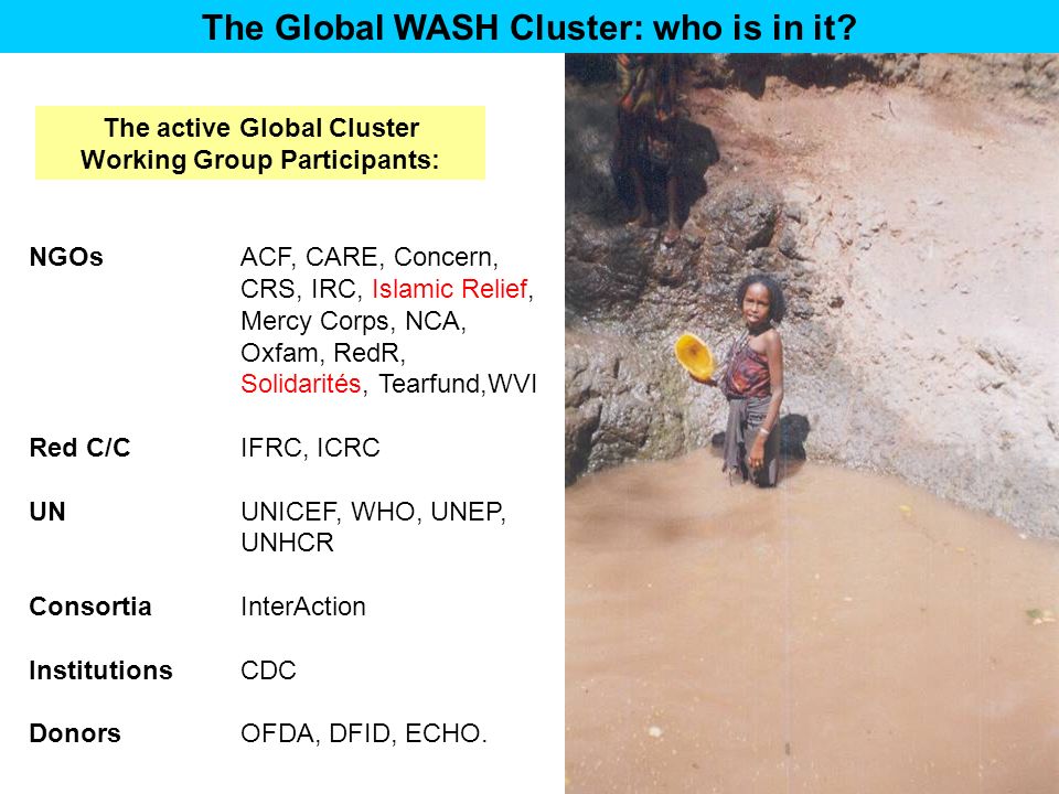The Global WASH Cluster: who is in it.