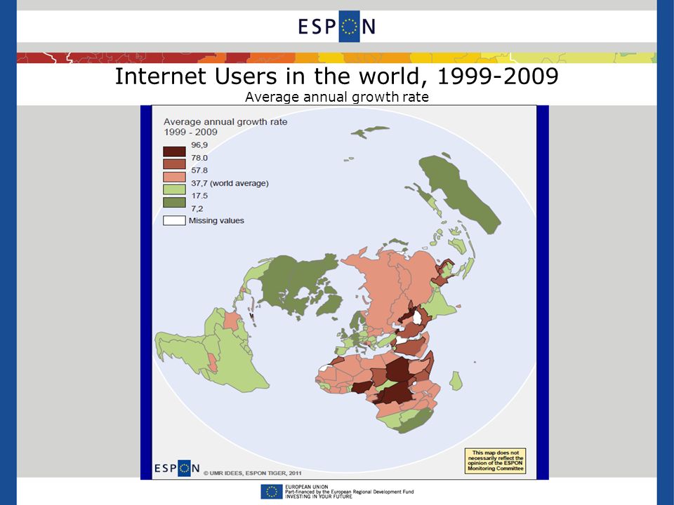 Internet Users in the world, Average annual growth rate