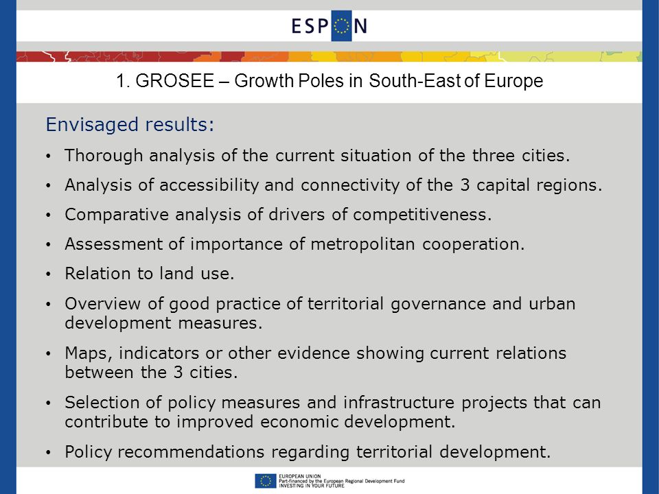 Envisaged results: Thorough analysis of the current situation of the three cities.