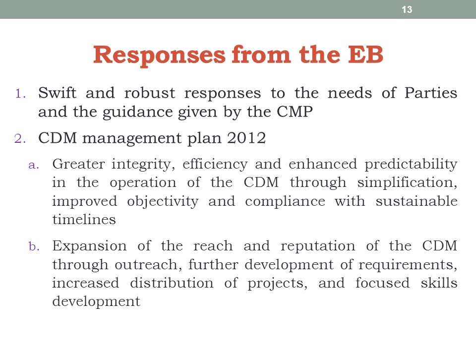 Responses from the EB 1.