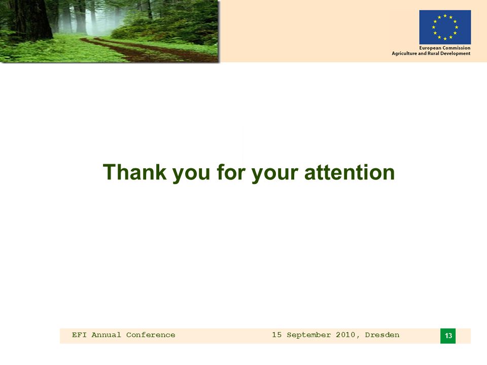 EFI Annual Conference 15 September 2010, Dresden 13 Thank you for your attention