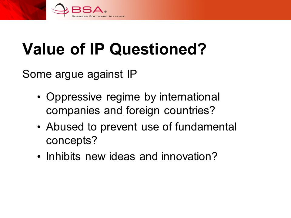 Value of IP Questioned.