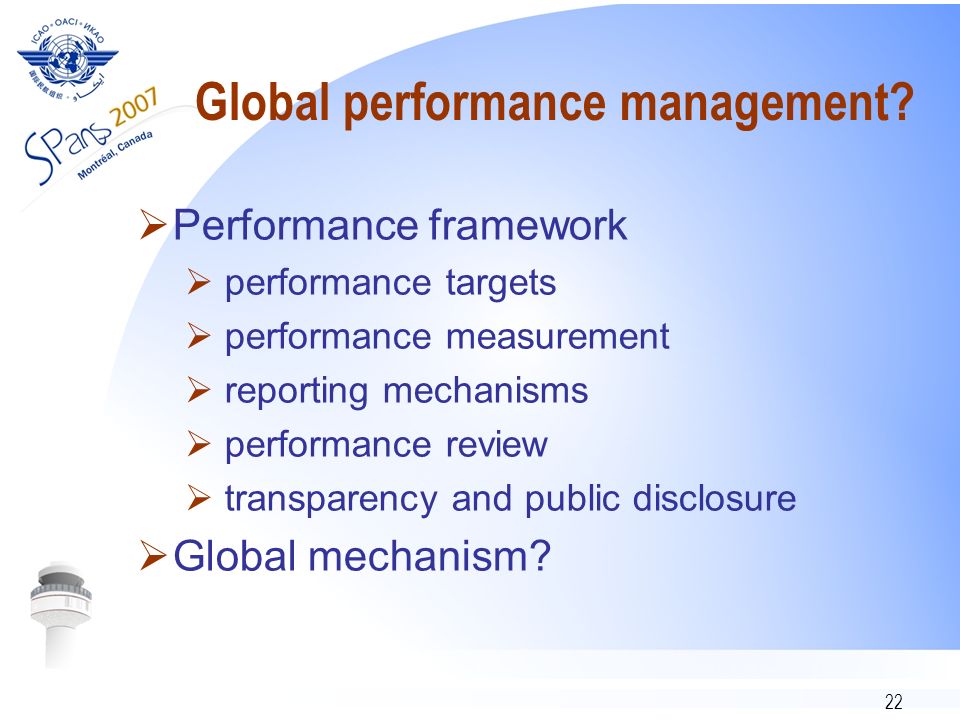 22 Global performance management.