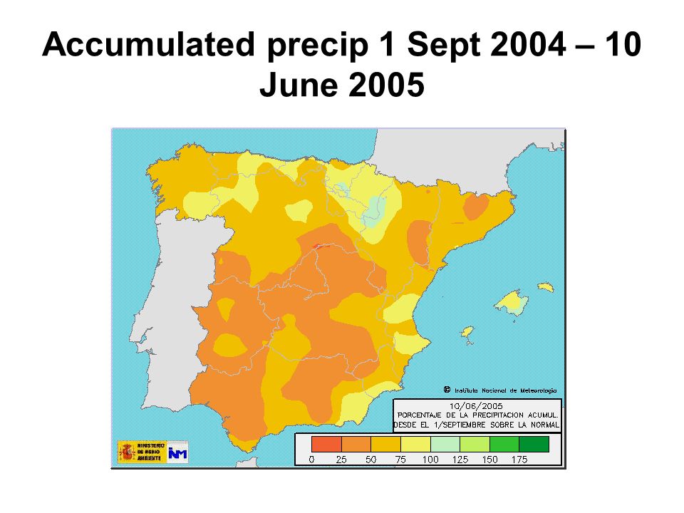 Accumulated precip 1 Sept 2004 – 10 June 2005
