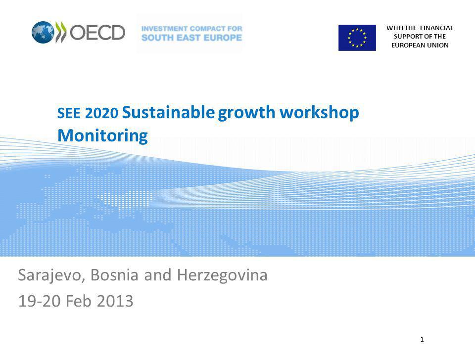 WITH THE FINANCIAL SUPPORT OF THE EUROPEAN UNION SEE 2020 Sustainable growth workshop Monitoring Sarajevo, Bosnia and Herzegovina Feb