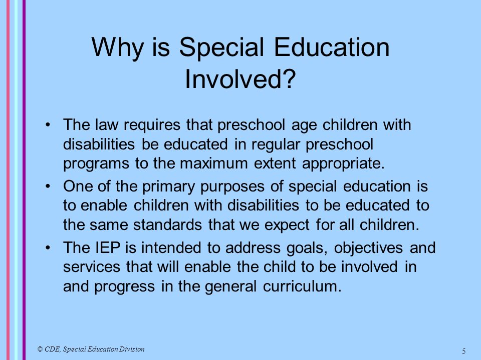 Why is Special Education Involved.