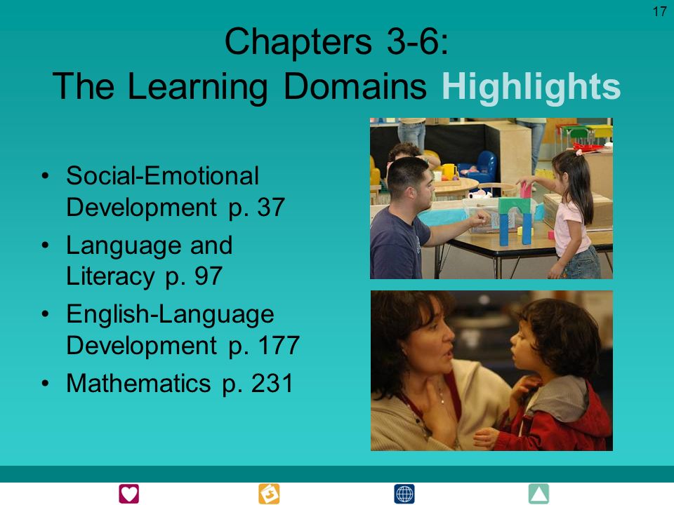 17 Chapters 3-6: The Learning Domains Highlights Social-Emotional Development p.