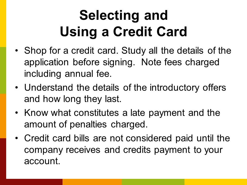Selecting and Using a Credit Card Shop for a credit card.