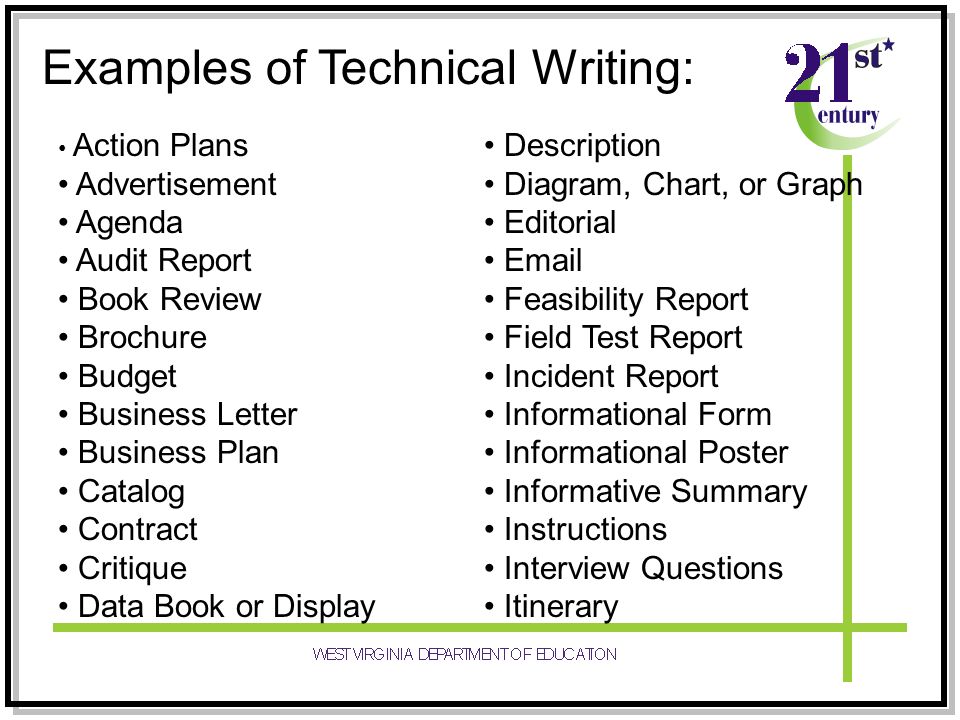 technical writer business plan Examples of Technical Writing: Action Plans Advertisement Agenda Audit Report Book Review Brochure Budget Business