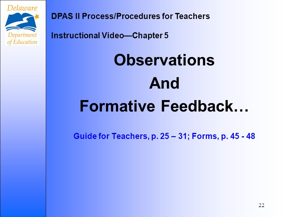 22 Observations And Formative Feedback… Guide for Teachers, p.