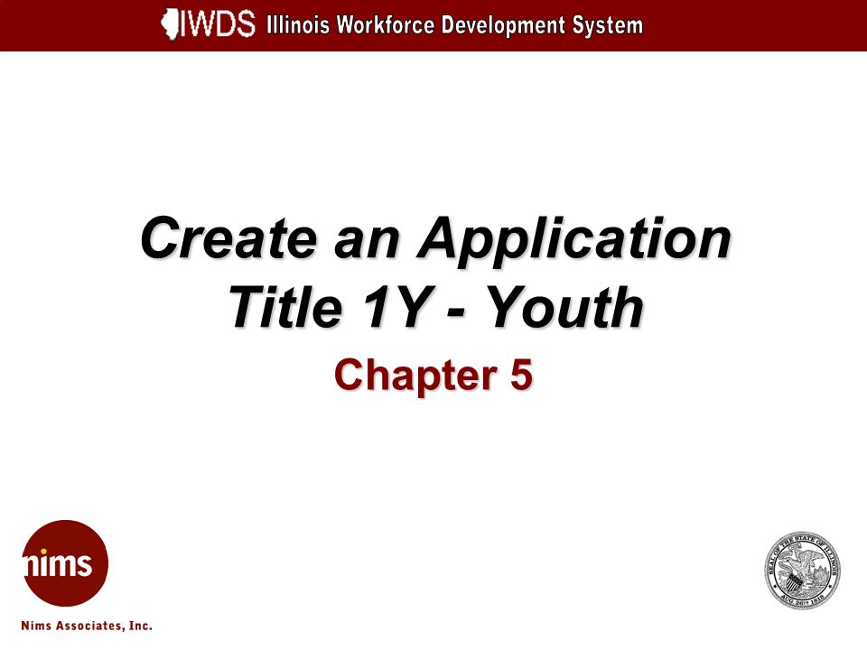 Create an Application Title 1Y - Youth Chapter 5