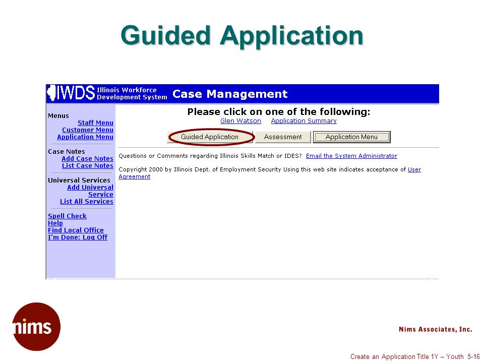 Create an Application Title 1Y – Youth 5-16 Guided Application