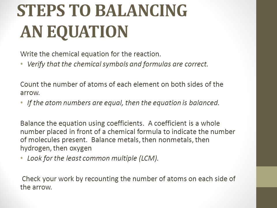 How To Balance A Chemical Equation Chemical Reactions Ppt Download How To Balance Equations