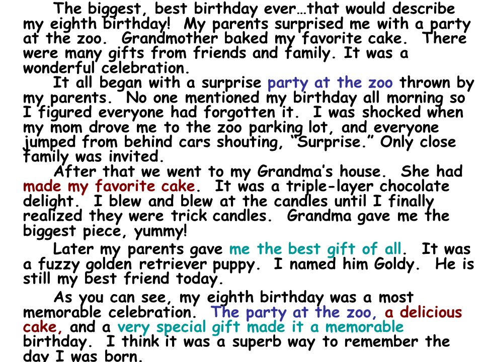 My best birthday essay