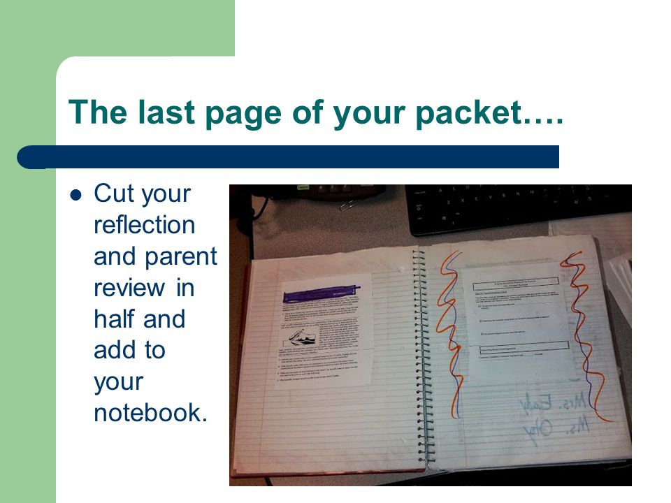 The last page of your packet….