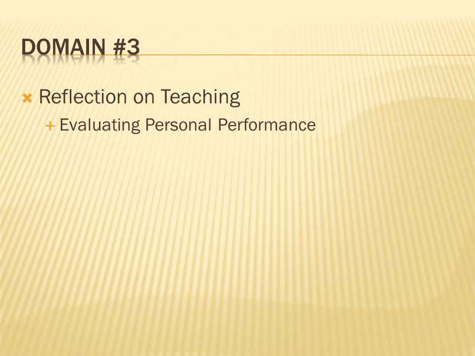 Reflection on Teaching Evaluating Personal Performance