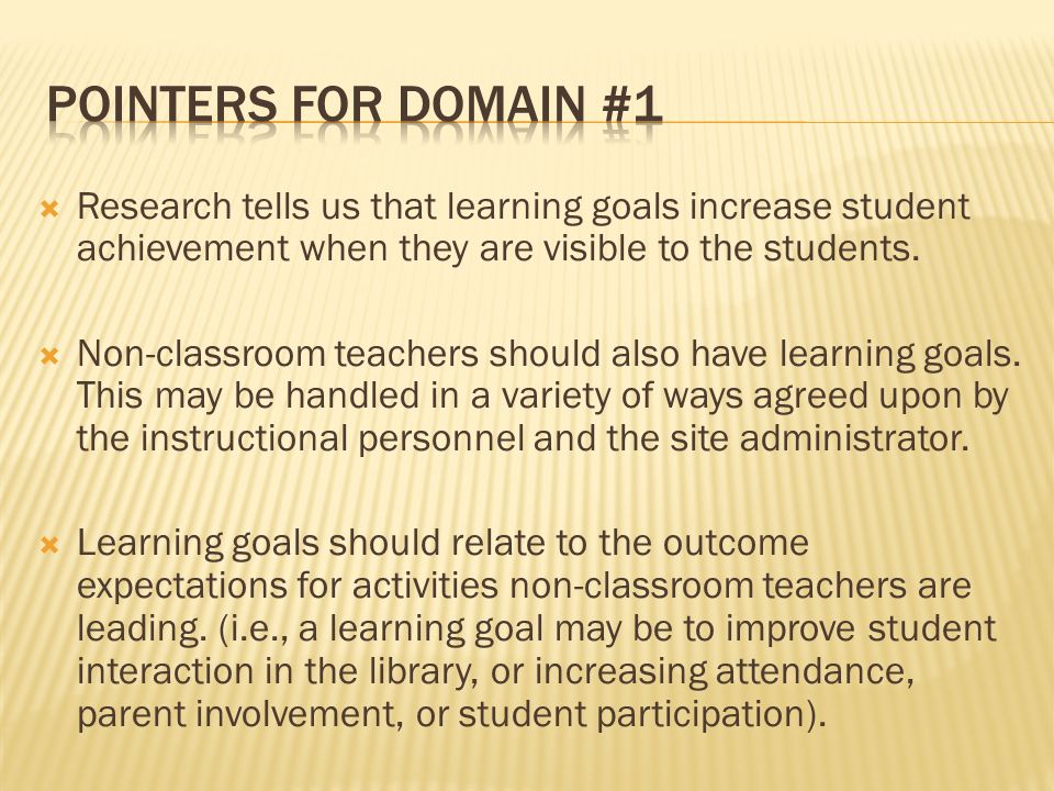 Research tells us that learning goals increase student achievement when they are visible to the students.