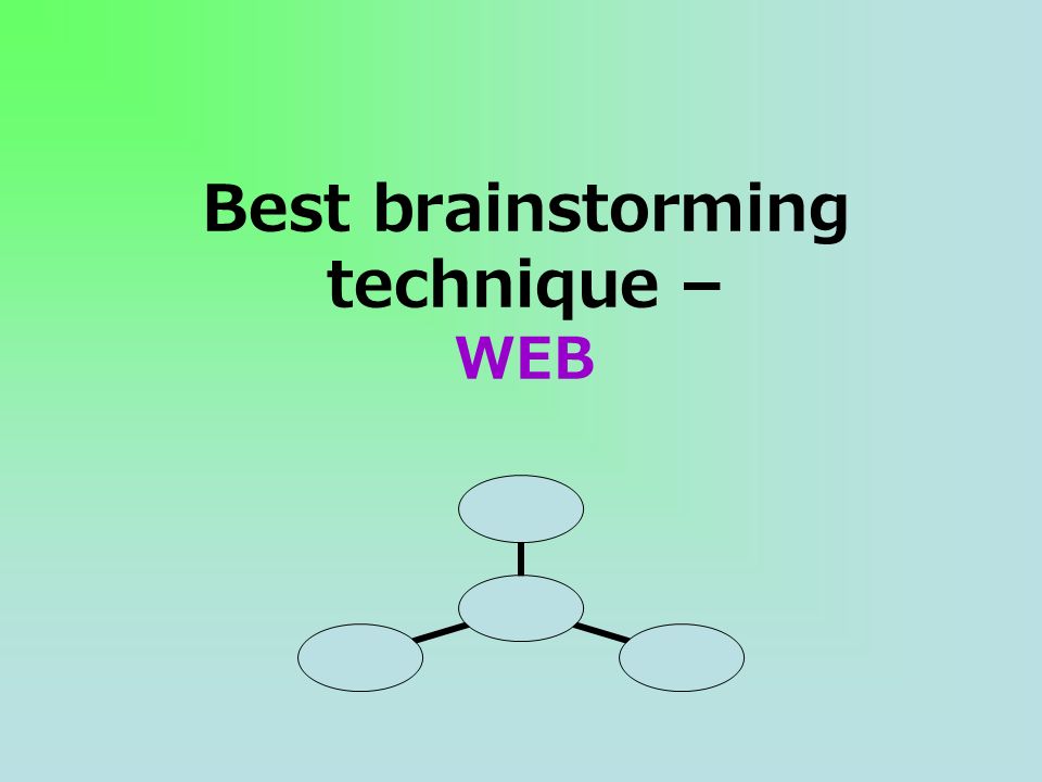 Best brainstorming technique – WEB