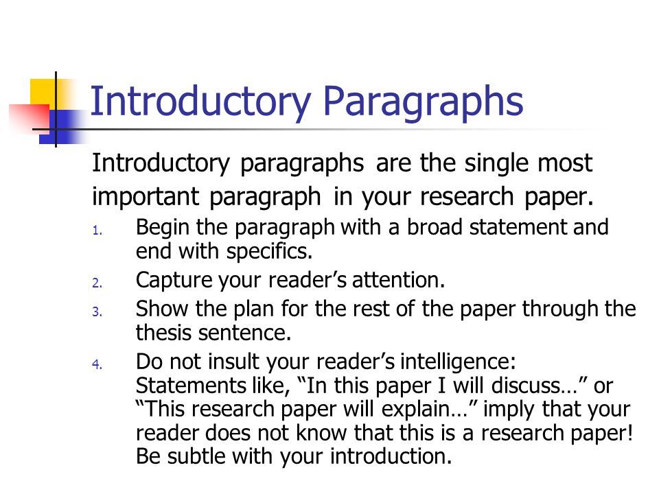 Research paper intro paragraph