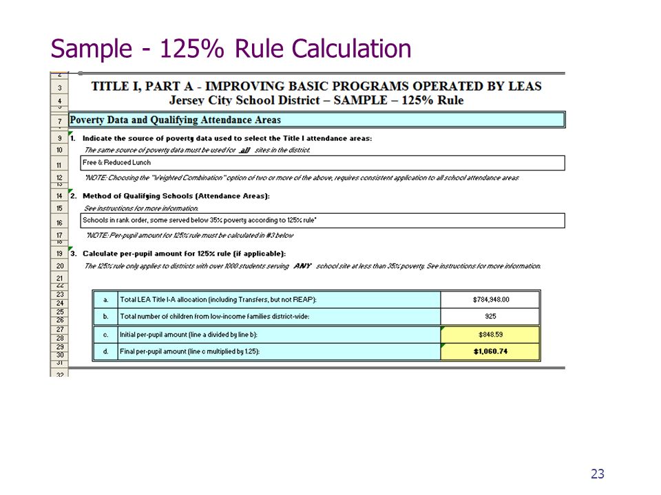 Sample - 125% Rule Calculation 23