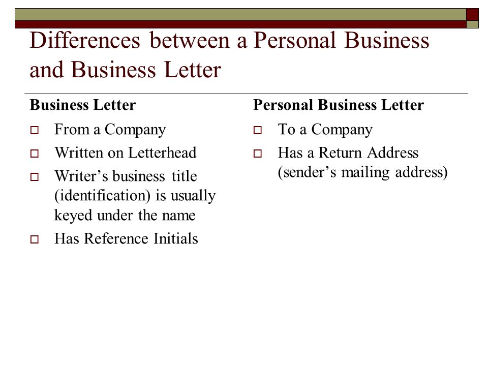 Differences between a Personal Business and Business Letter Business Letter From a Company Written on Letterhead Business Letter Vs Memo Business Letter Vs Memo Differences between a Personal Business and Business Letter Business Letter From a Company Written on Letterhead