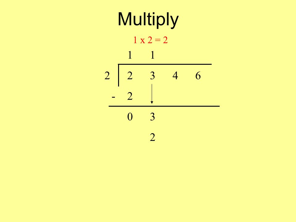 Multiply x 2 = 2