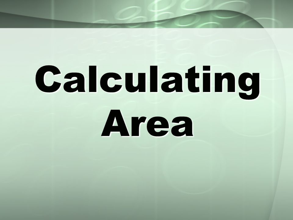 Calculating Area