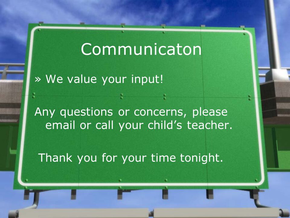Communicaton »We value your input.