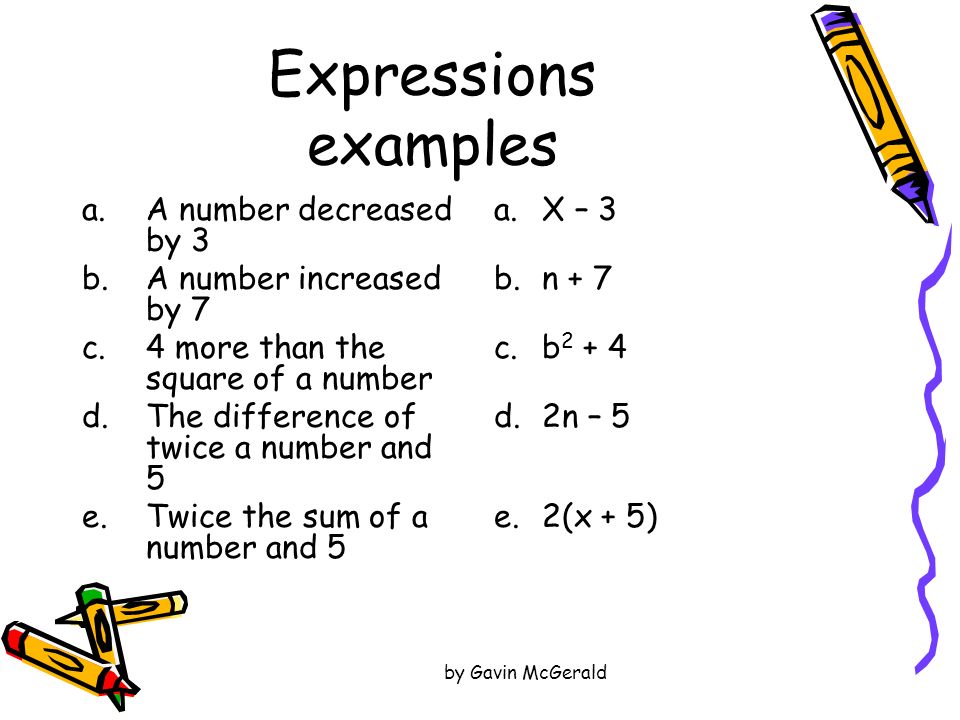 translate algebraic expressions