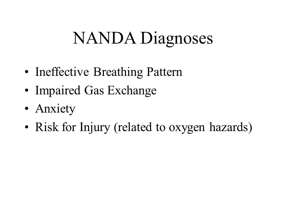 96 NANDA Diagnoses Ineffective Breathing Pattern Impaired Gas Exchange 