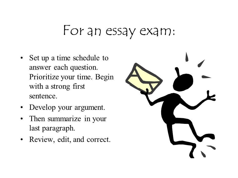answering essay questions in exams This is particularly crucial when a question is part of a multi-question essay exam once the amount of time available to answer the question is determined, the question is read carefully several times if there are multiple questions, all questions are read in order to determine the order in which to answer them. answering essay questions in exams This is particularly crucial when a question is part of a multi-question essay exam once the amount of time available to answer the question is determined, the question is read carefully several times if there are multiple questions, all questions are read in order to determine the order in which to answer them.