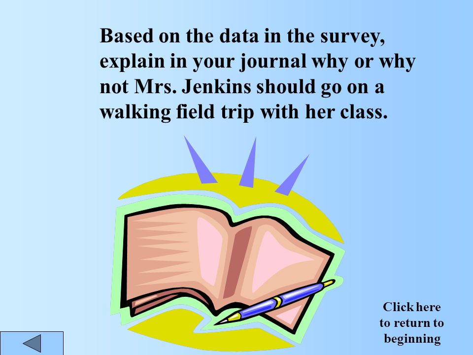 Should Mrs. Jenkins take her class on a walking field trip based on the data