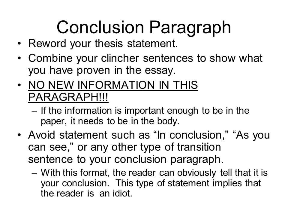 How to write a conclusion for a college level essay