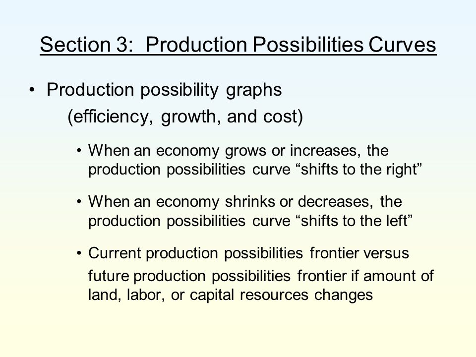 Worksheets Production Possibilities Curve Practice Worksheet chapter 1 what is economics section 3 production possibilities curves possibility graphs efficiency growth and cost